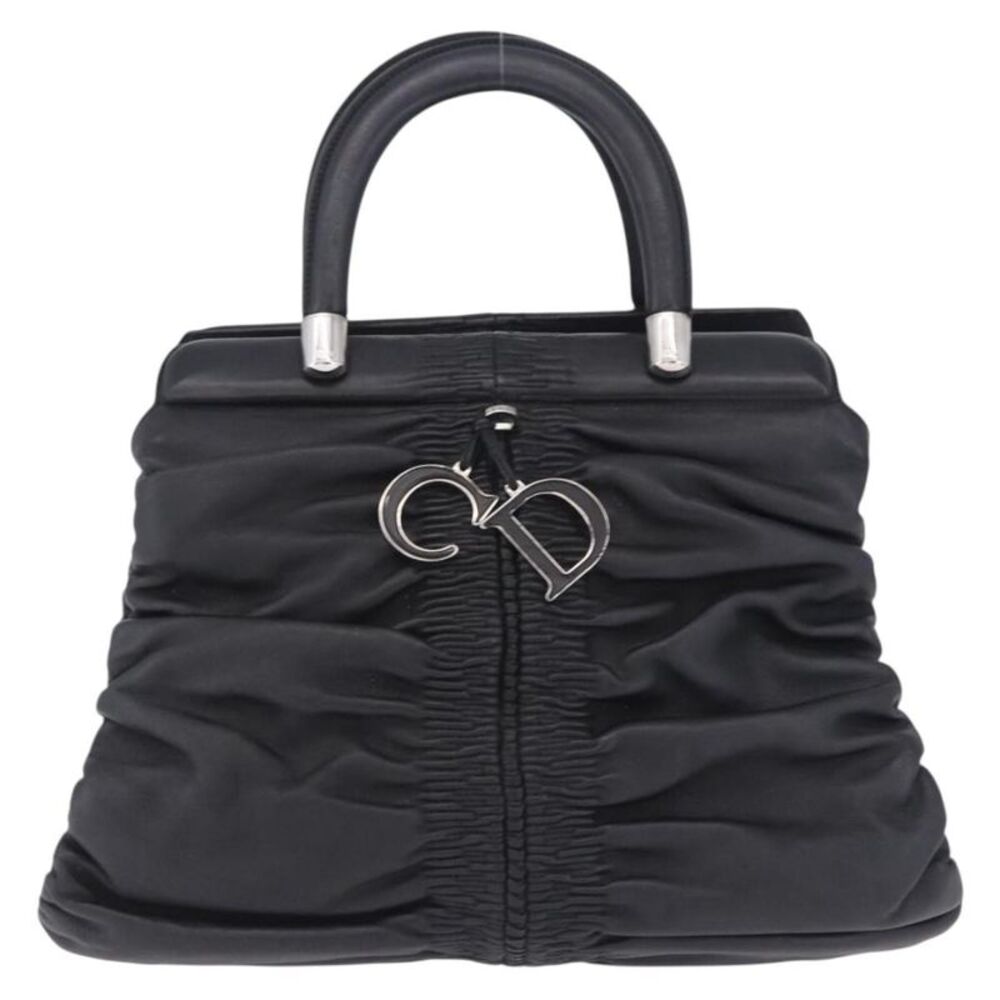 Christian Dior Karenina Lambskin Black Leather Tote Bag Bag